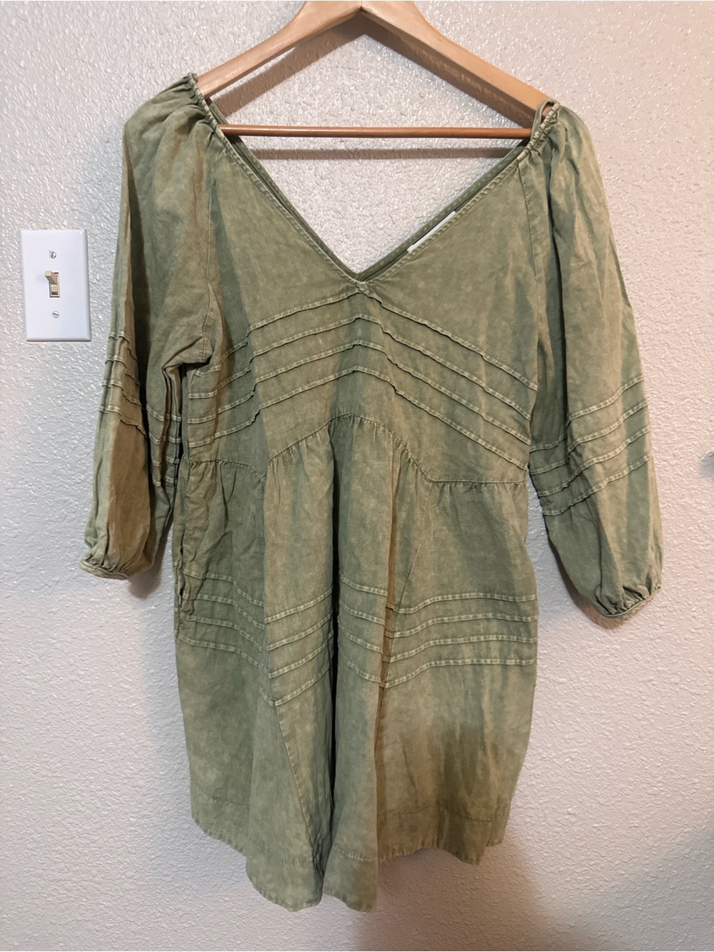 Mustard Seed Olive Green 100% cotton dress